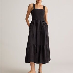 100% Organic Cotton Gauze Smocked Sleeveless Maxi Dress